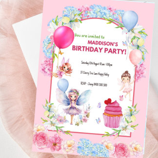 Whimsical Fairy Birthday Einladung für Mädchen