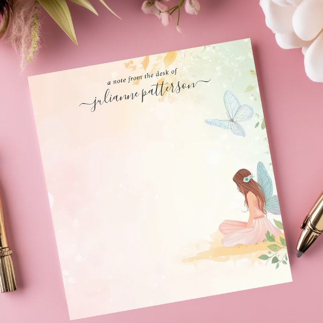 Whimsical Fairy Butterfly Garden Personalisierter  Notizblock (Von Creator hochgeladen)