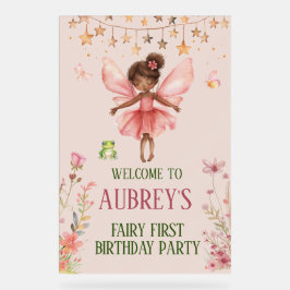 Whimsical Fairy erster Geburtstag Begrüßungszeiche Acrylschild