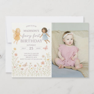Whimsical Fairy Erster Geburtstag Einladung