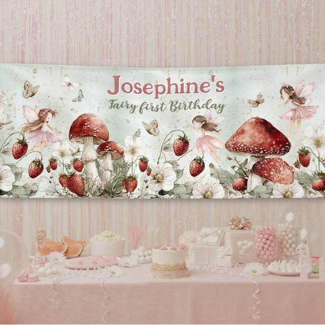 whimsical fairy first birthday custom long banner (Von Creator hochgeladen)