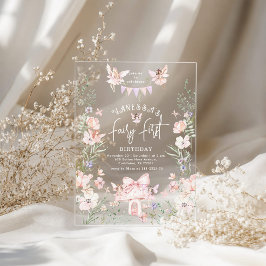 Whimsical Fairy First Birthday Enchanted forest Acryleinladungen