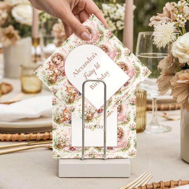 Whimsical Fairy First Birthday Serviette (Von Creator hochgeladen)