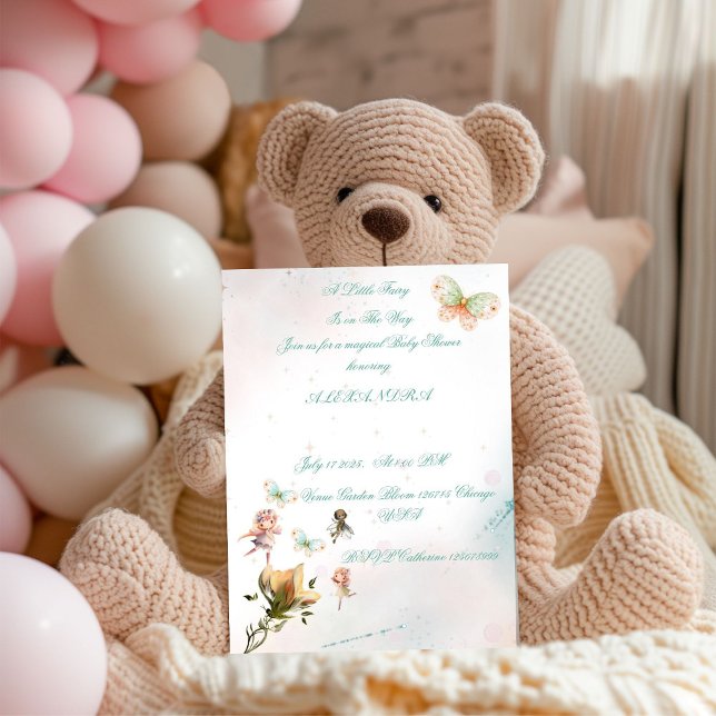 Whimsical Fairy Garden Baby Einladungskarte (Von Creator hochgeladen)