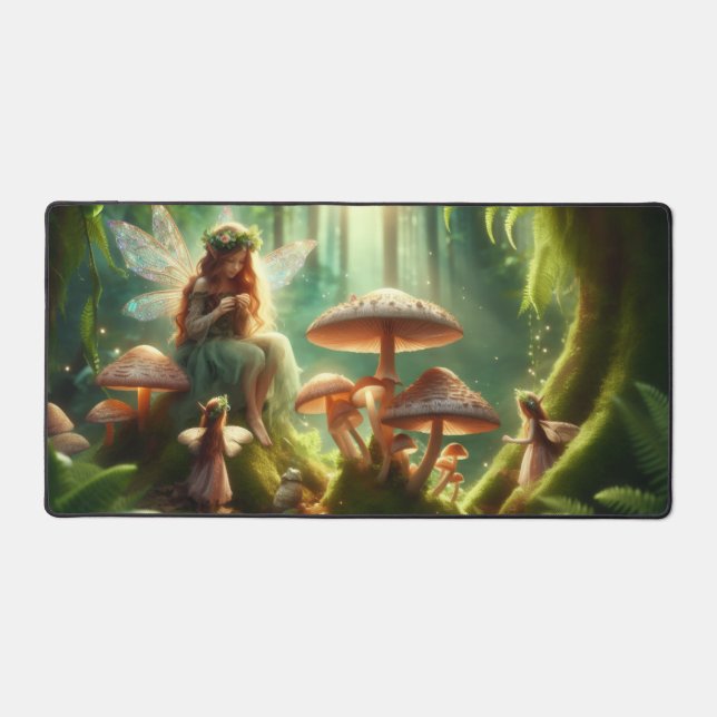 Whimsical Fairy Garden Desk Mat Schreibtischunterlage (Vorderseite)
