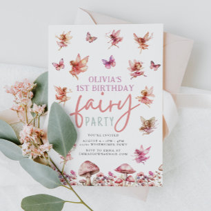 Whimsical Fairy Garden Mushroom 1. Geburtstag Einladung