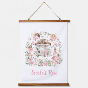 Whimsical Fairy Garden Verzaubertes Forest Kinderz Wandteppich Mit Holzrahmen