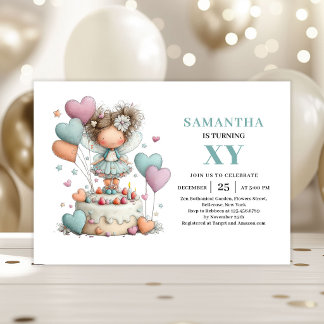 Whimsical Fairy Girl 2. Geburtstag Magisches Paste Einladung