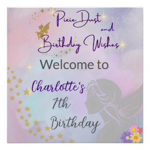 Whimsical Fairy Girl Willkommen Poster