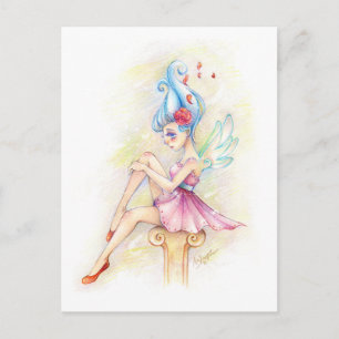 Whimsical Fairy Illustration Postcard Postkarte