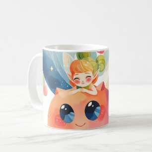 Whimsical Fairy im blühenden Blumengarten Kaffeetasse