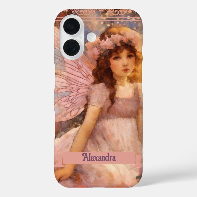 Whimsical Fairy in Dreamy Pink Floral Garden Case-Mate iPhone Hülle (Rückseite)