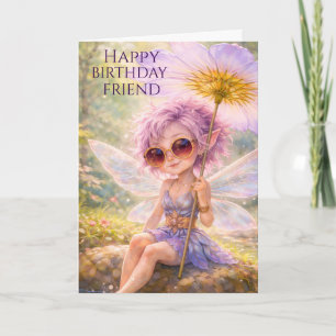 Whimsical Fairy Löwenzahn–FRIEND Alles Gute zum Ge Karte