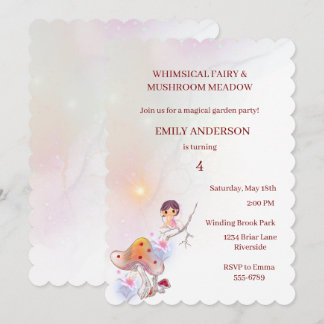 Whimsical Fairy Magical 4. Geburtstag Einladung