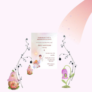 Whimsical Fairy Magical 4. Geburtstag Einladung