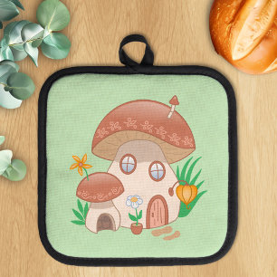 Whimsical Fairy Mushroom House Green Topflappen