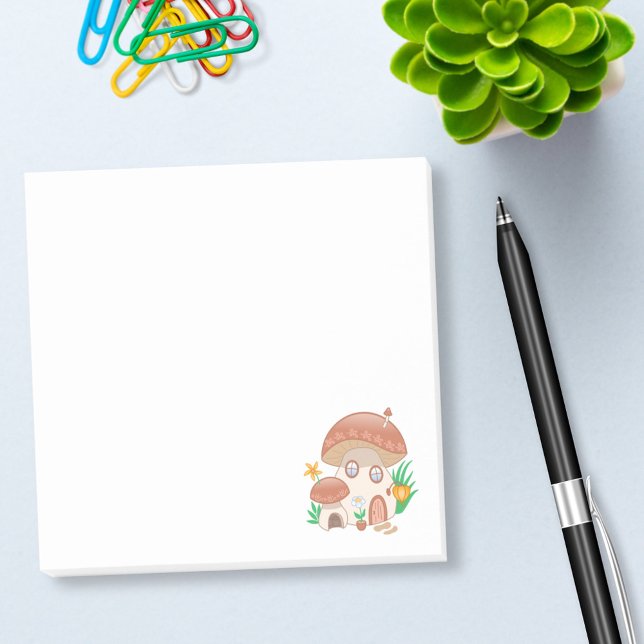 Whimsical Fairy Mushroom House Post-it Klebezettel (Von Creator hochgeladen)