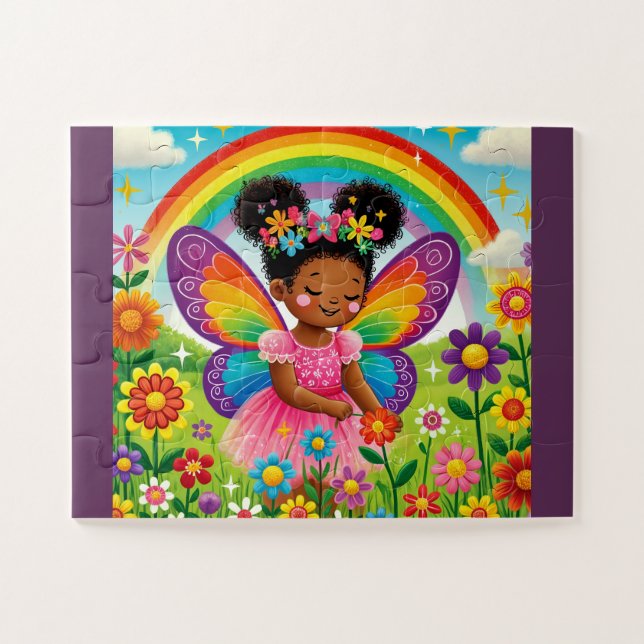 WHIMSICAL "FAIRY PICKING BLUME" JIGSAW PUZZLE (Horizontal)