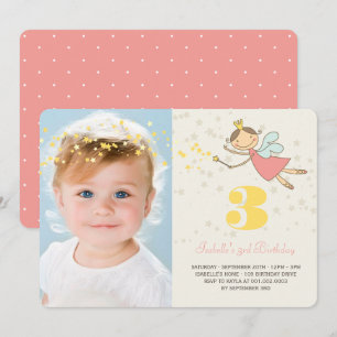 Whimsical Fairy Princess Girl Birthday Party Foto Einladung