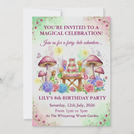 Whimsical Fairy Tale Birthday Card Invitation Einladung