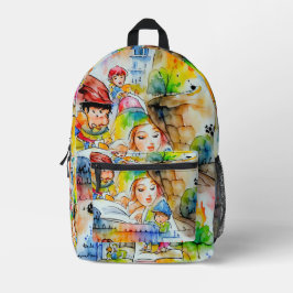 Whimsical Fairy Tale Illustration Bedruckter Rucksack