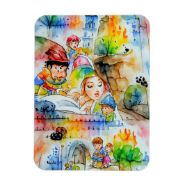 Whimsical Fairy Tale Illustration Magnet