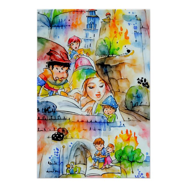Whimsical Fairy Tale Illustration Poster (Vorderseite)