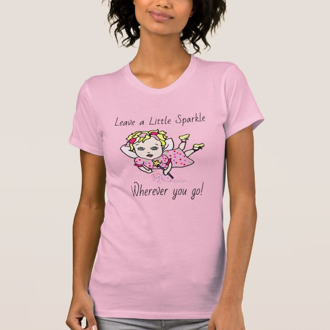 Whimsical Fairy Zitat Folk Art Floral T-Shirt (Vorderseite)
