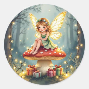 Whimsical Fairytale Weihnachten  Runder Aufkleber
