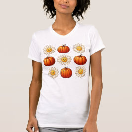 Whimsical Fall Daisy und Pumpkins T-Shirt
