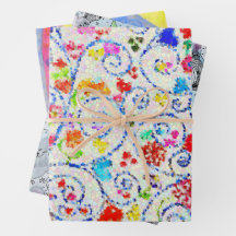Whimsical Family Art Wrapping Paper Set