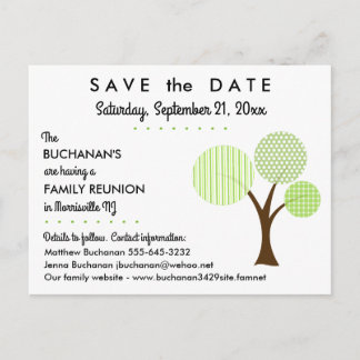 Whimsical Family Tree Wiedersehen Save the Date Ankündigungspostkarte