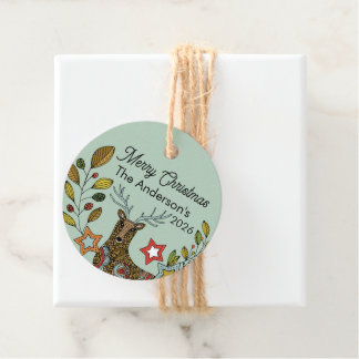 Whimsical Family Weihnachten | Hirsche & Sterne Geschenkanhänger