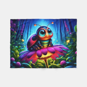 Whimsical Fantasy bun neon traumhafte Natur Fleecedecke