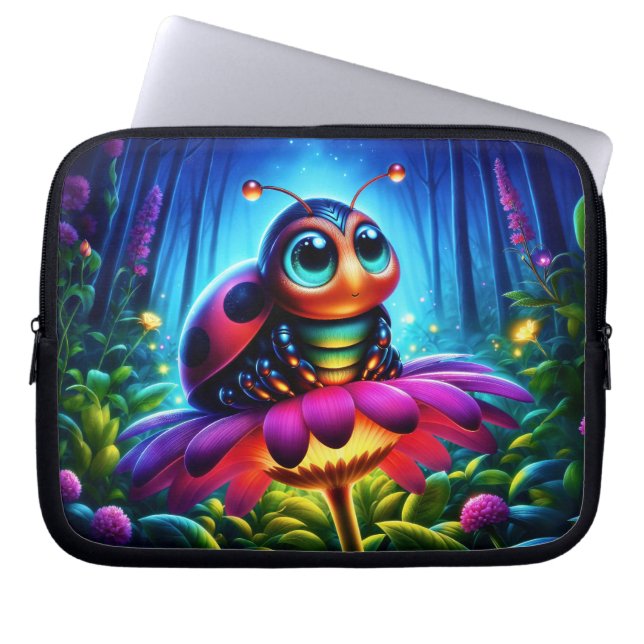 Whimsical Fantasy bun neon traumhafte Natur Laptopschutzhülle (Vorderseite)