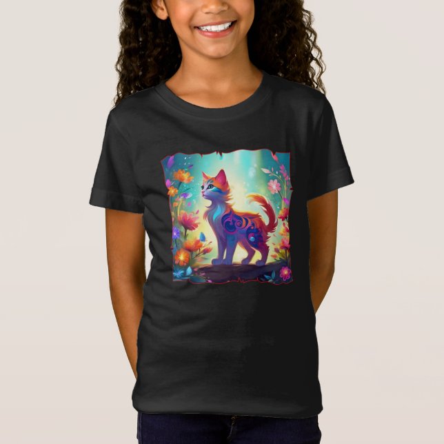 Whimsical Fantasy Cat Tshirt (Vorderseite)