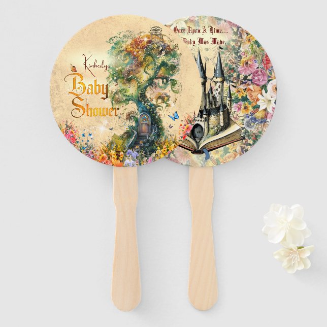 Whimsical Fantasy Garden Baby DuscheTable Confetti Fächer (Vorne und Hinten)