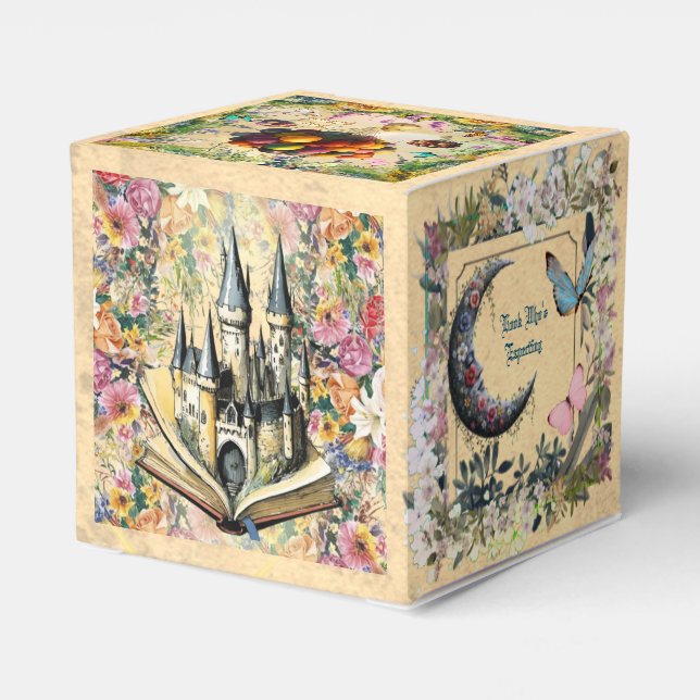 Whimsical Fantasy Garden Baby DuscheTable Confetti Geschenkschachtel (Rückseite)