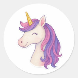 Whimsical Fantasy Lächeln Unicorn Sticker