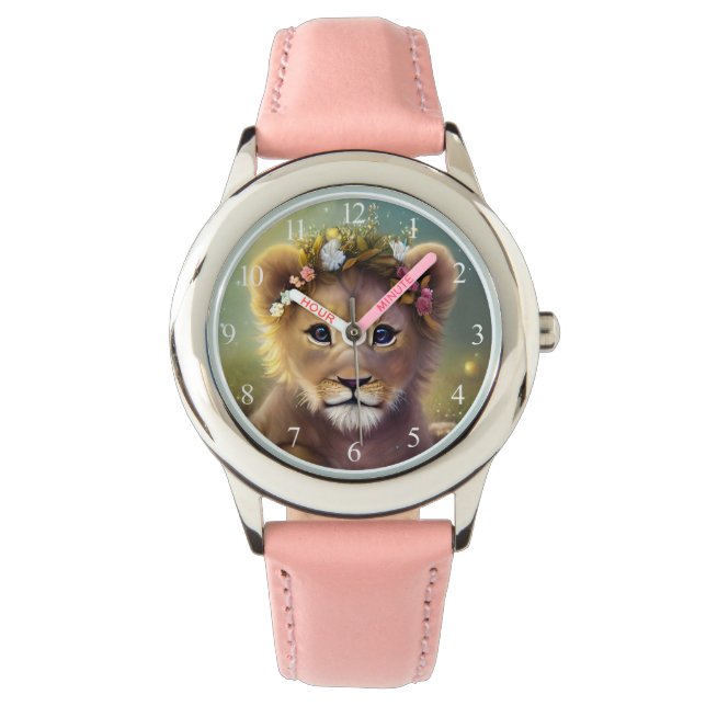 Whimsical Fantasy Niedliche Kawaii-Babylionenkuppe Armbanduhr (Vorderseite)