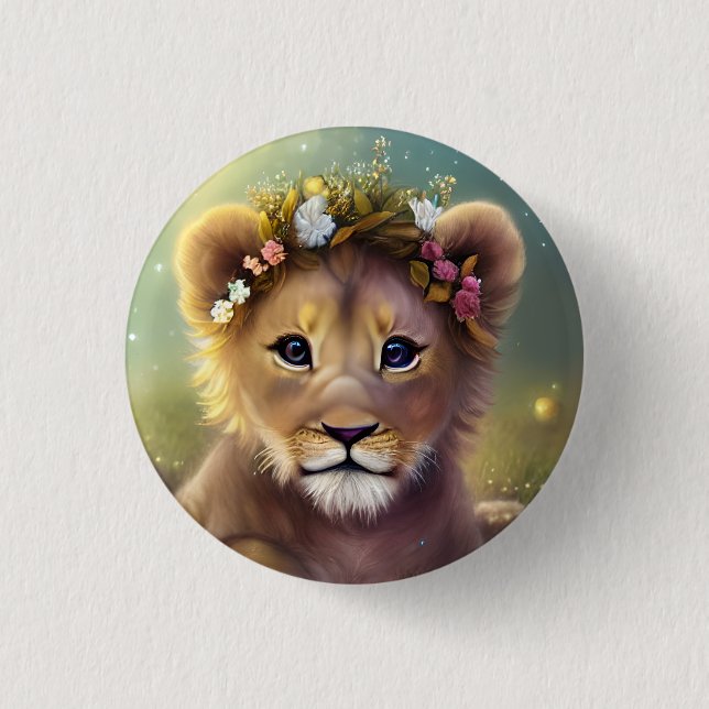 Whimsical Fantasy Niedliche Kawaii-Babylionenkuppe Button (Vorderseite)