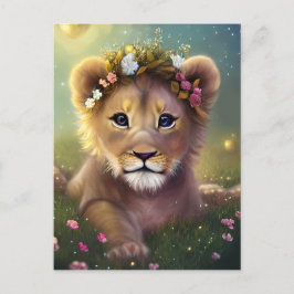 Whimsical Fantasy Niedliche Kawaii-Babylionenkuppe Postkarte