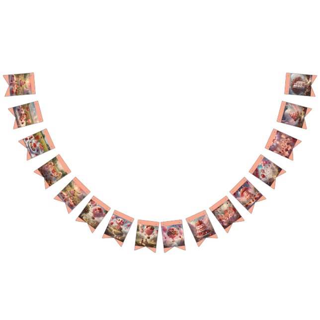 Whimsical fantasy Strawberry short cake birthday  Wimpelkette (Alle)