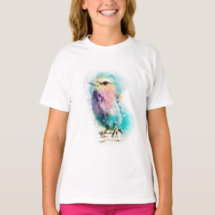 Whimsical Fantasy-Vogel-Mädchen Grafik-T-Shirt Hüb T-Shirt