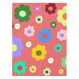 Whimsical farbenfroh florale Retro, fröhlich, prep Tischdecke
