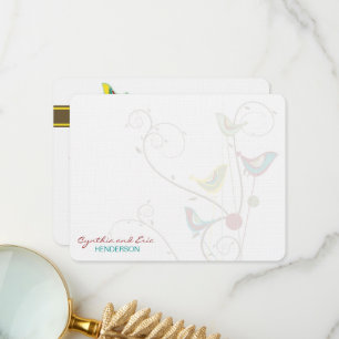 Whimsical farbenfrohe Sommervögel & Wirbel Hochzei Dankeskarte