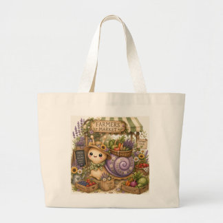 Whimsical Farmers Market Schnecke Wasserfarben Kun Jumbo Stoffbeutel
