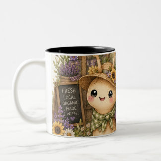 Whimsical Farmers Market Schnecken-Wasserfarbenkun Zweifarbige Tasse