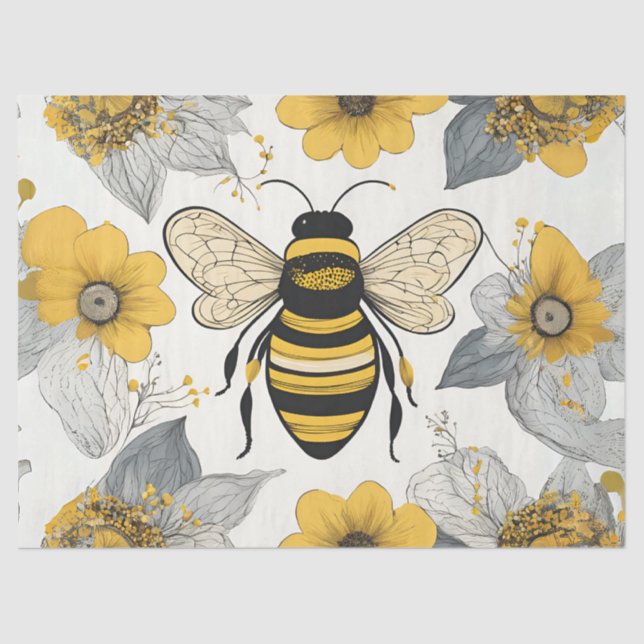 Whimsical Farmhouse Bee Seidenpapier (Vorderseite)