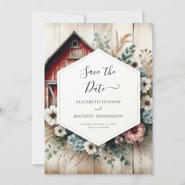 Whimsical Farmyard Barnyard Wedding Save The Date (Vorderseite)